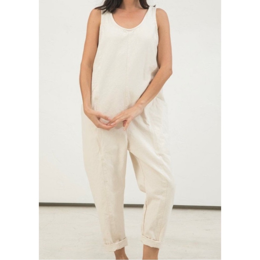 Elizabeth Suzann Linen Clyde Jumpsuit in Flax M-R
